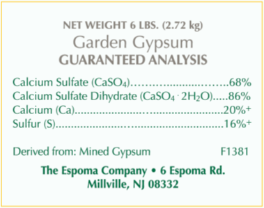 Espoma Garden Gyypsum - 6 pounds