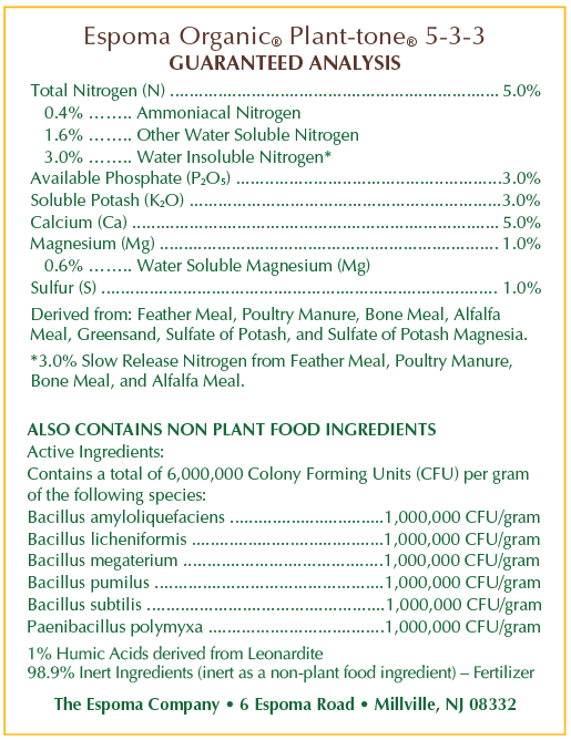 Espoma Organic Plant-Tone - 4 pounds
