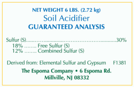 Espoma Organic Soil Acidifier - 6 pounds