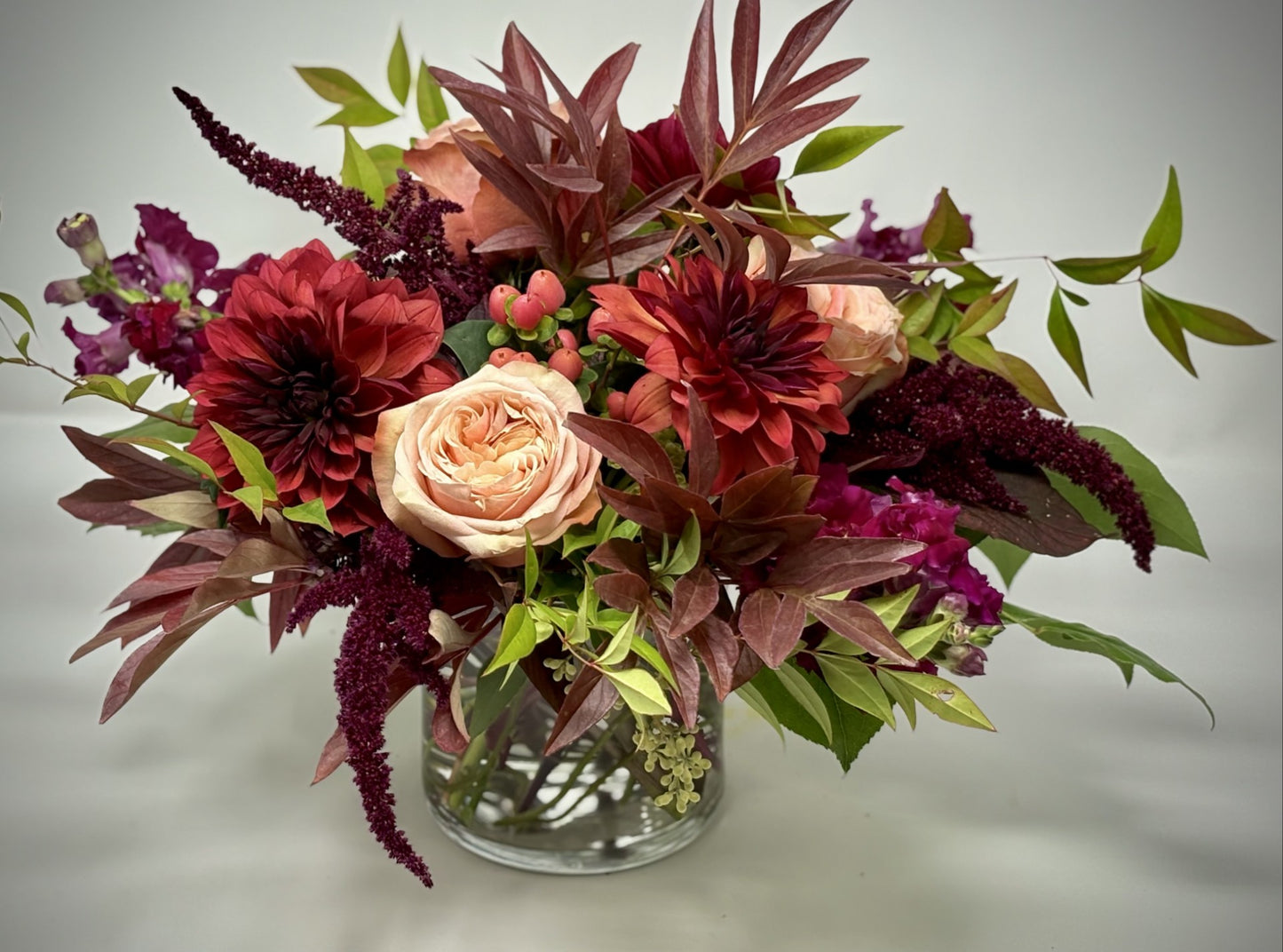 Thanksgiving Centerpiece - Medium in Glass Vase