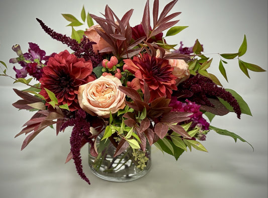 Thanksgiving Centerpiece - Medium in Glass Vase