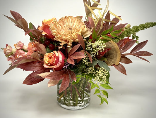 Thanksgiving Centerpiece - Petite in Glass Vase