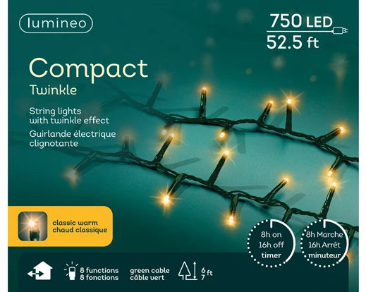 Compact LED Light String 750ct