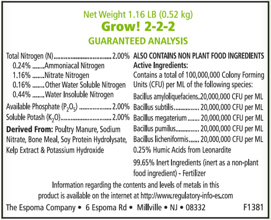 Espoma Organic Grow! - 16 ounce