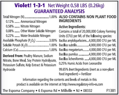Espoma Organic Violet! - 8 ounce