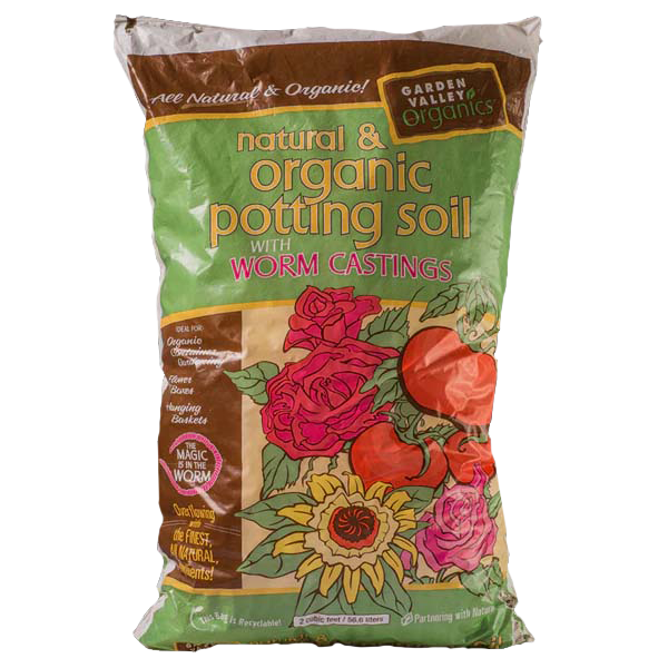 Garden Valley Organics Natural & Organic Potting Soil with Worm Castings - 2 cu ft