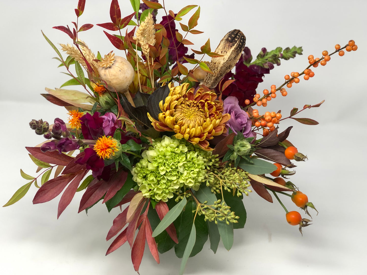 Thanksgiving Centerpiece - Small in Glass Vase